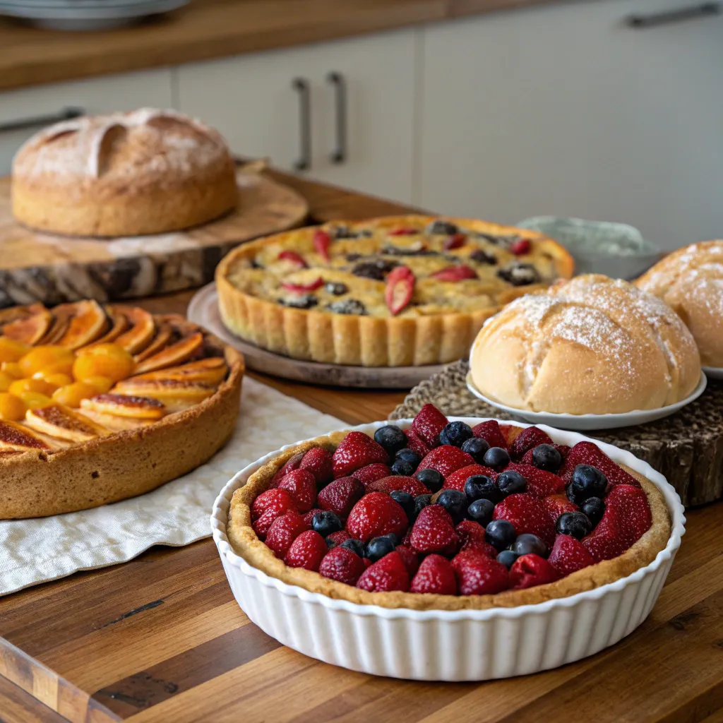 Delicious pies and breads